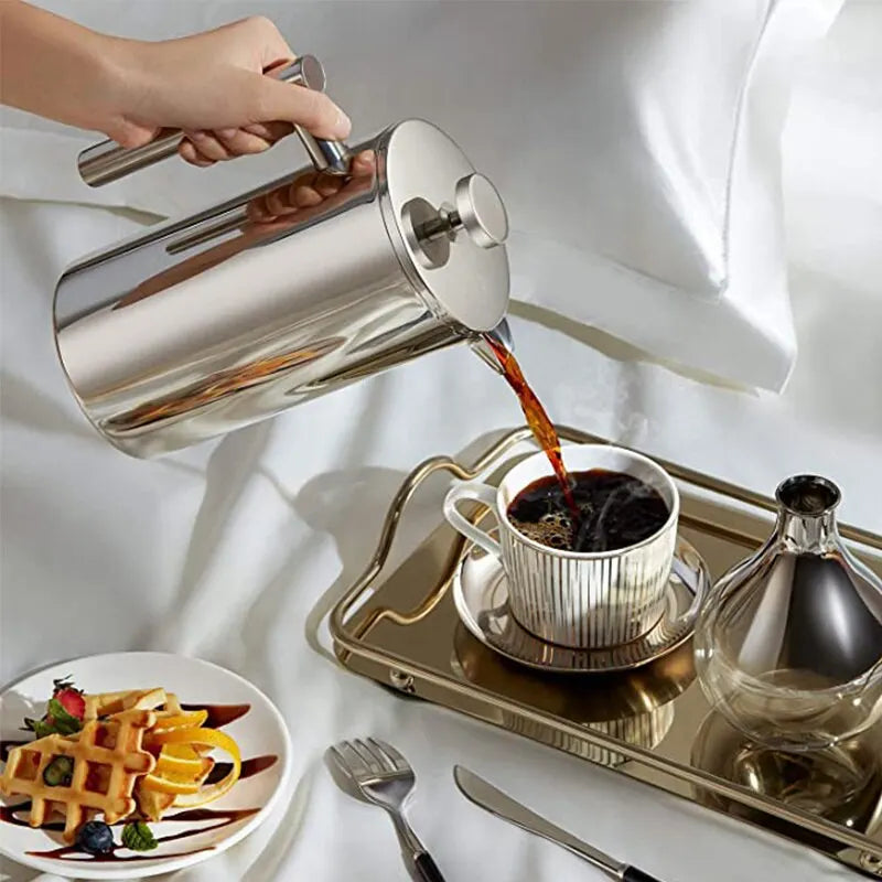 Double Strainer Coffee Pot